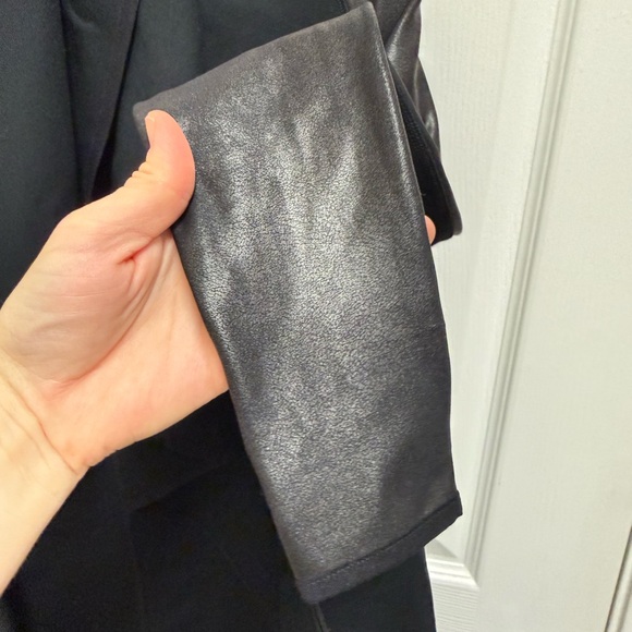 SPANX Black Faux Leather Drape Cardigan - Picture 6 of 12